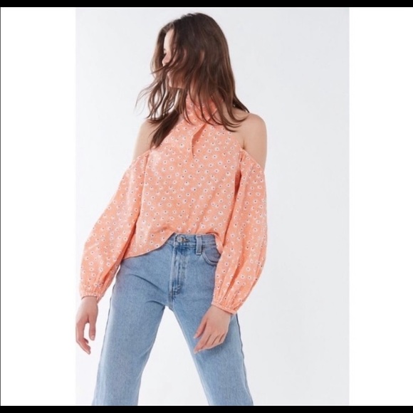 NWOT Urban Outfitters size Small Josie halter top cotton cold shoulder - Picture 8 of 9